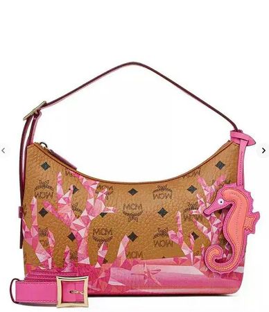 Neu Original MCM Aren hobo in cubic coral visetos