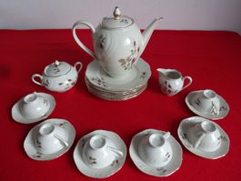 Porzellan  von *Rose Mousse* Kaffee Set für 6 Pers.