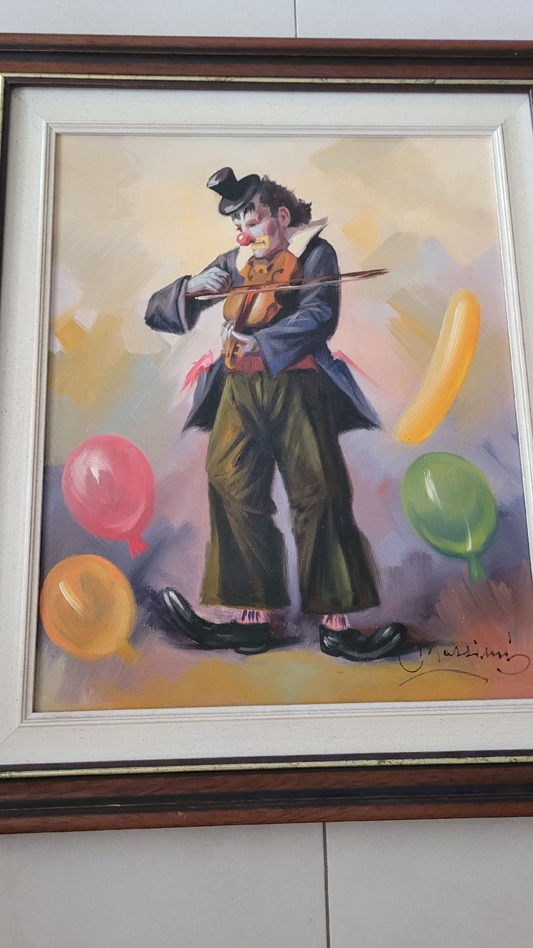 Dipinti: Öl Bild auf Leinwand Clown  – Usato da Wolfhausen venduto da BigiWolfhausen 1