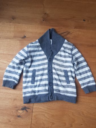 Babypullover grau/weiss Grösse 80