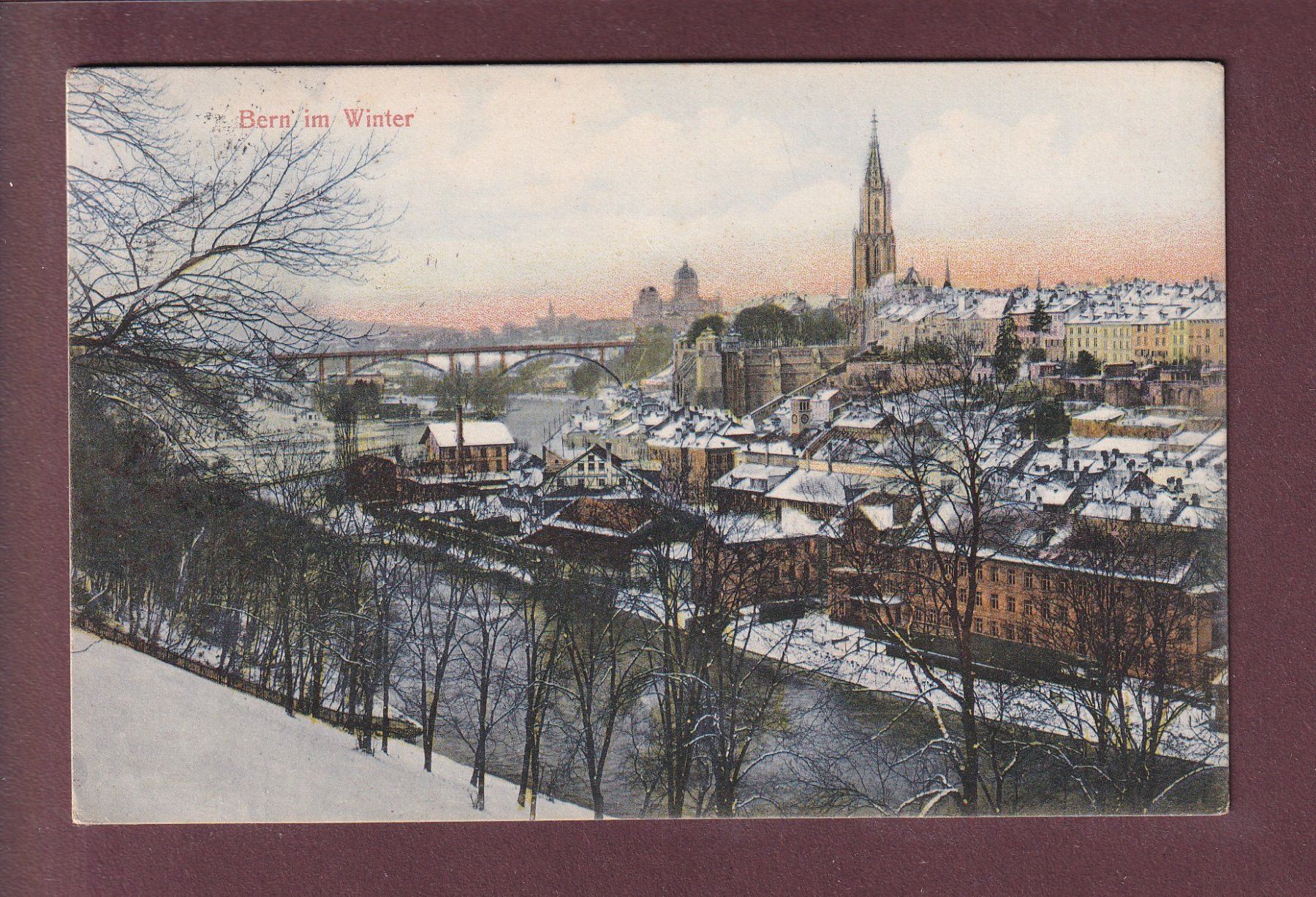 Cartoline postali: BERN im Winter - 1928 – Usato da Pully venduto da nicecards