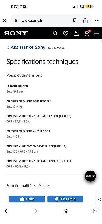 Televisori: Smart tv.  Sony 43 pouces  – Usato da Givisiez venduto da nga_g758 3