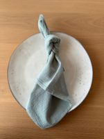 110er Set Stoffservietten aus Baumwolle, salbeigrün, NEU