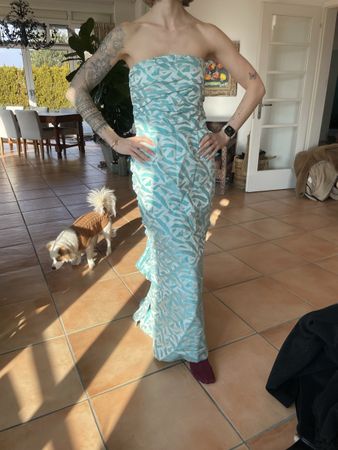 Elegantes Abendkleid türkis Gr. 36/S Ballkleid Hochzeit Fest