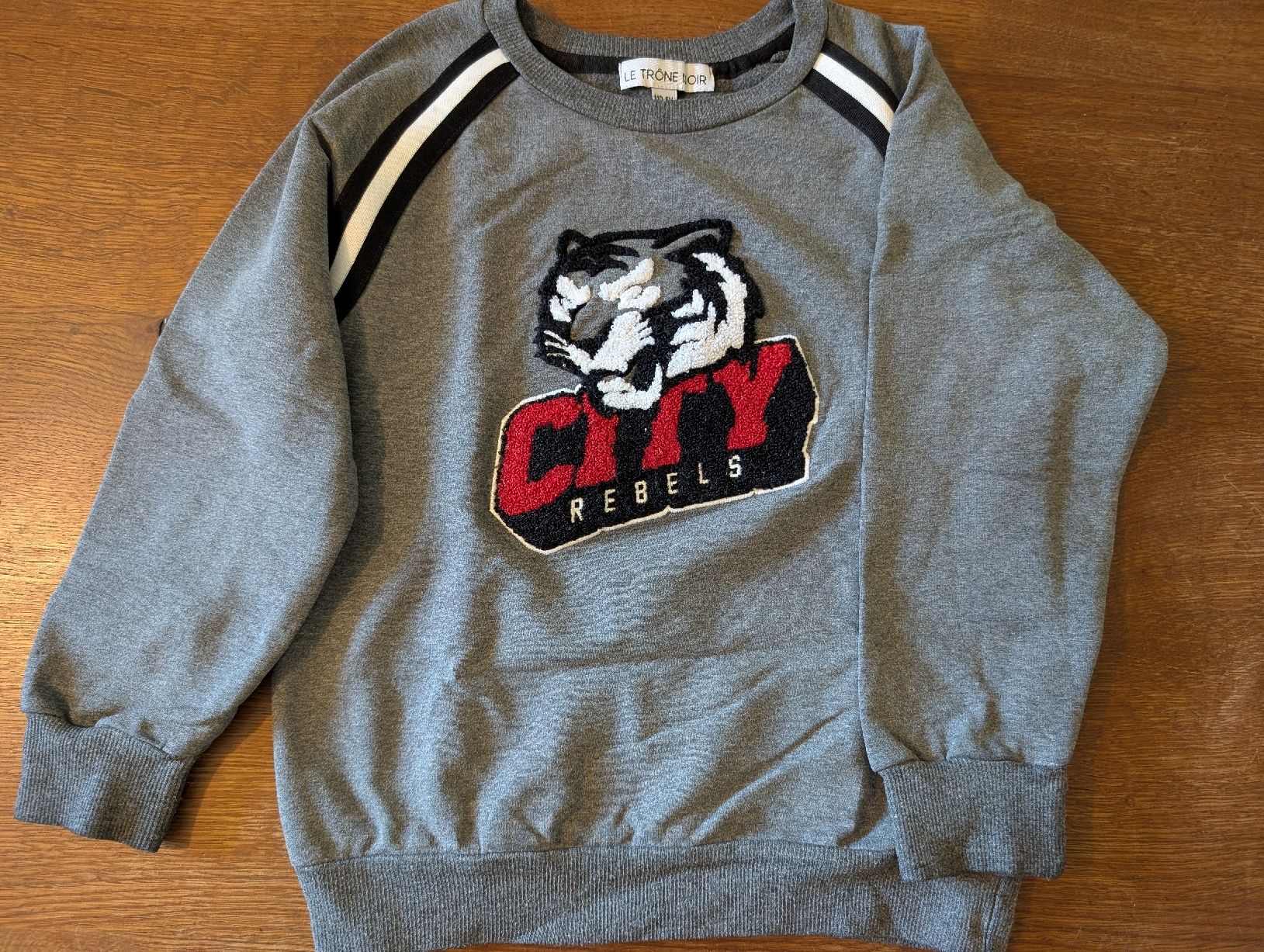 Maglioni & Felpe: Pullover grau Grösse 110-5Y mit Tigerprint guter Zustand – Usato da Bern venduto da Zorro333