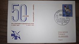 50 Jahre Flugpostverbindung 11.11.1970 Frankfurt - Basel