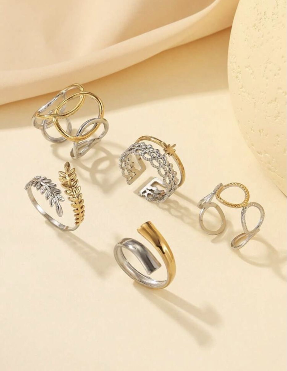 Ringe: Set de 5 bagues en acier inoxydable  – Neu und originalverpackt aus Châtel-St-Denis von Montclair_Swiss