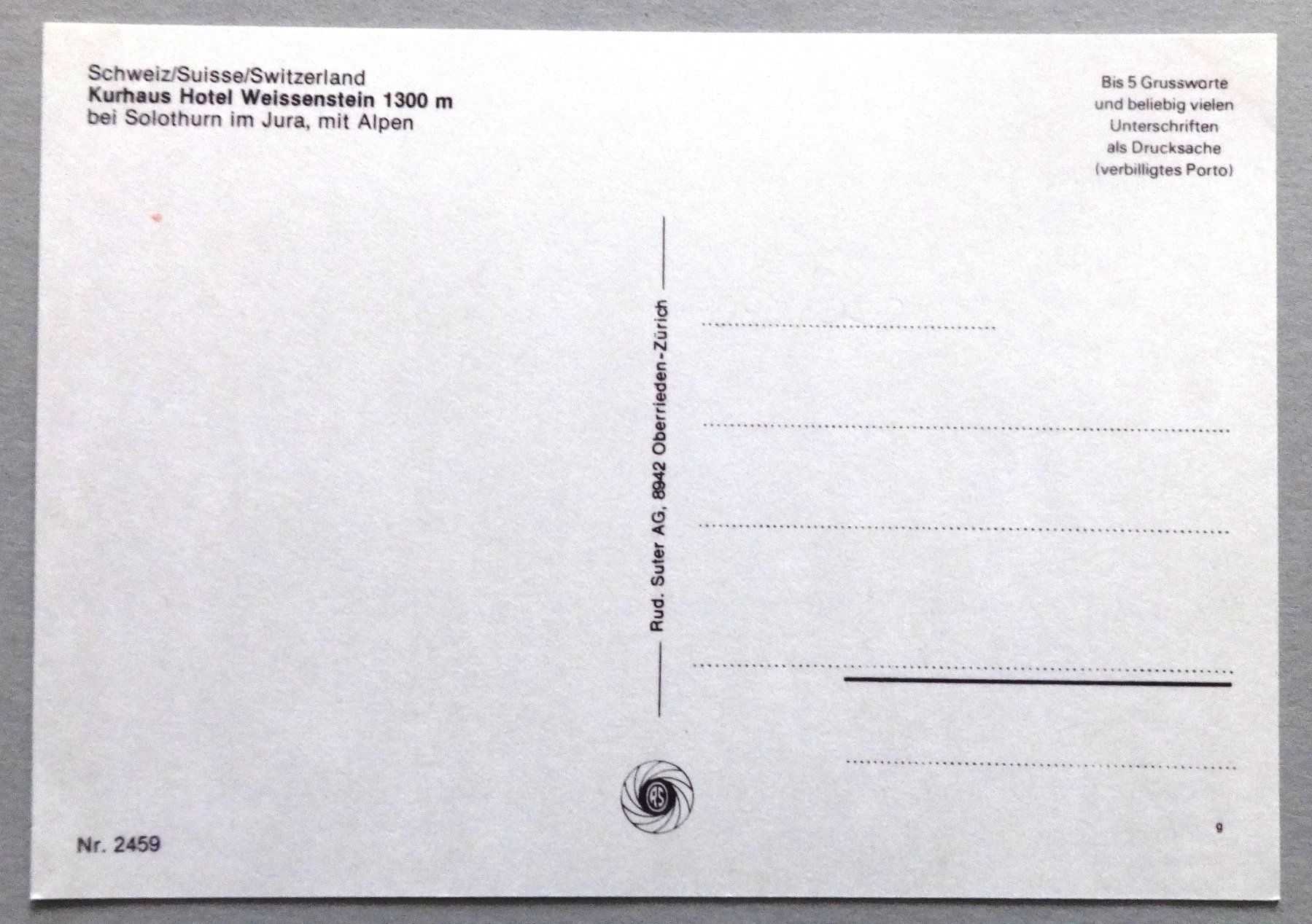 Cartoline postali: Panorama Weissenstein – Usato da Fétigny venduto da Billy2miny 1