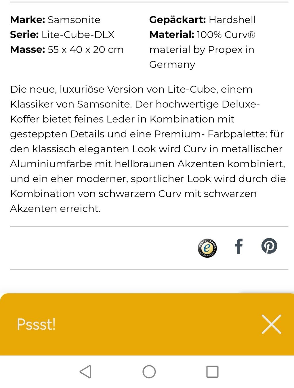 Samsonite Valigie: Neuer Deluxe-Koffer Samsonite – Nuovo e nell'imballaggio originale da Serneus venduto da cor_26kv 4