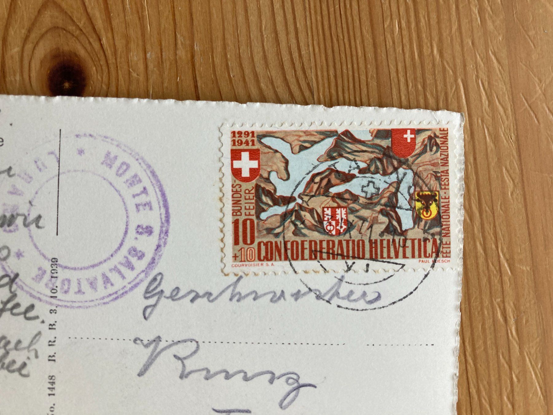 Cartoline postali: Mte. Brè - Lago di Lugano - AK 1941 – Usato da Oberuzwil venduto da Henri09 1