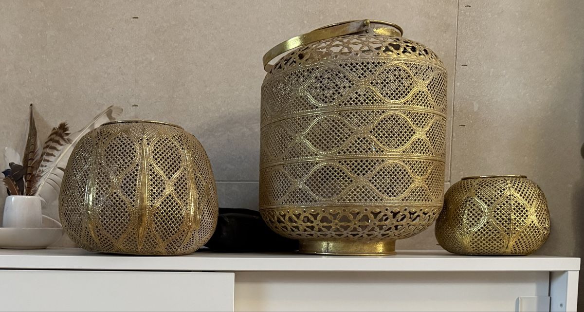 Loberon Lanterne: 🕯️3 wunderschöne Laternen in Goldfarben – Usato da Winterthur venduto da ninanill
