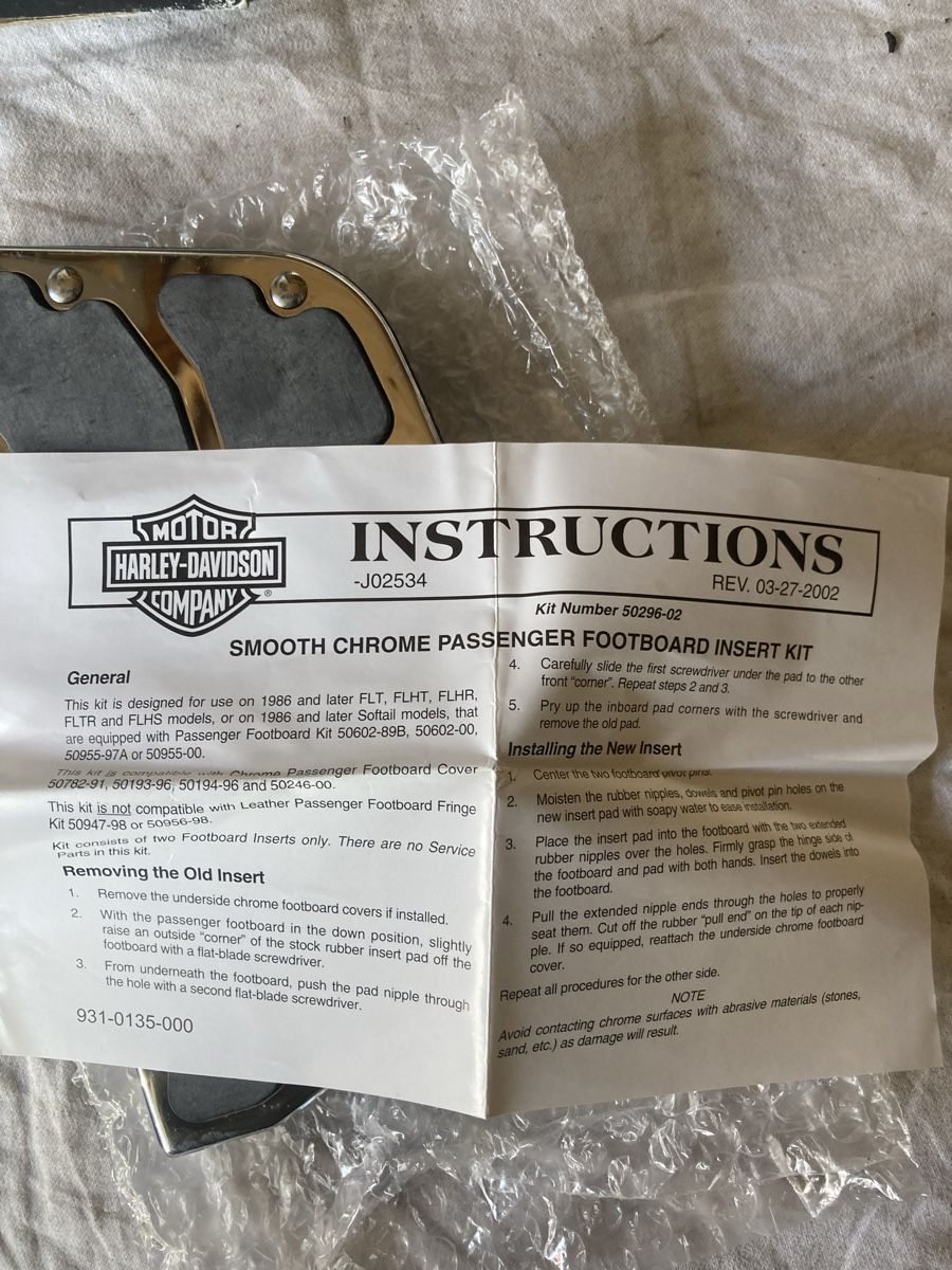 Harley-Davidson Tutti i ricambio per moto: Harley Davidson Trittbrettergummi 50296-02 – Nuovo (secondo la descrizione) da Schötz venduto da Harley35 2