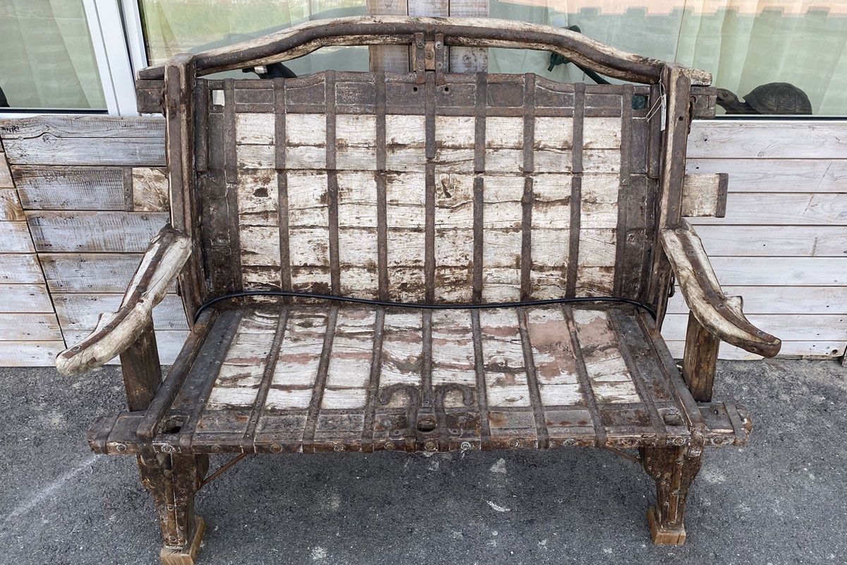 Panchine: Einmalige sehr alte Teakholz Sitzbank – Usato da Ballwil venduto da ClassicGallery 2