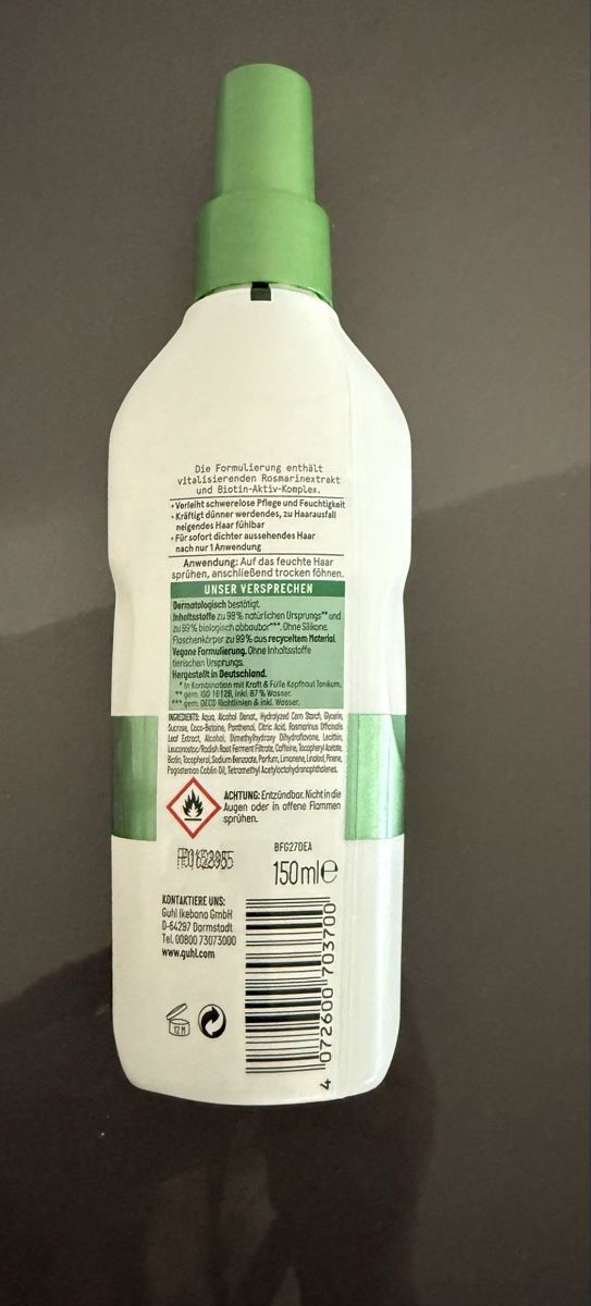 Prodotti per capelli: GUHL KRAFT & FÜLLE Sprühkur  – Nuovo (secondo la descrizione) da Pfeffikon LU venduto da pepino17 1