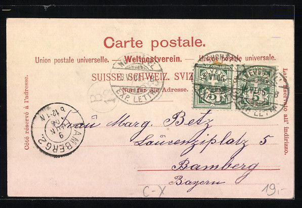 Ansichtskarten: Neuchâtel, Pension Coulin, Rue de l'Ind – Gebraucht aus Berlin von bartko-reher 1