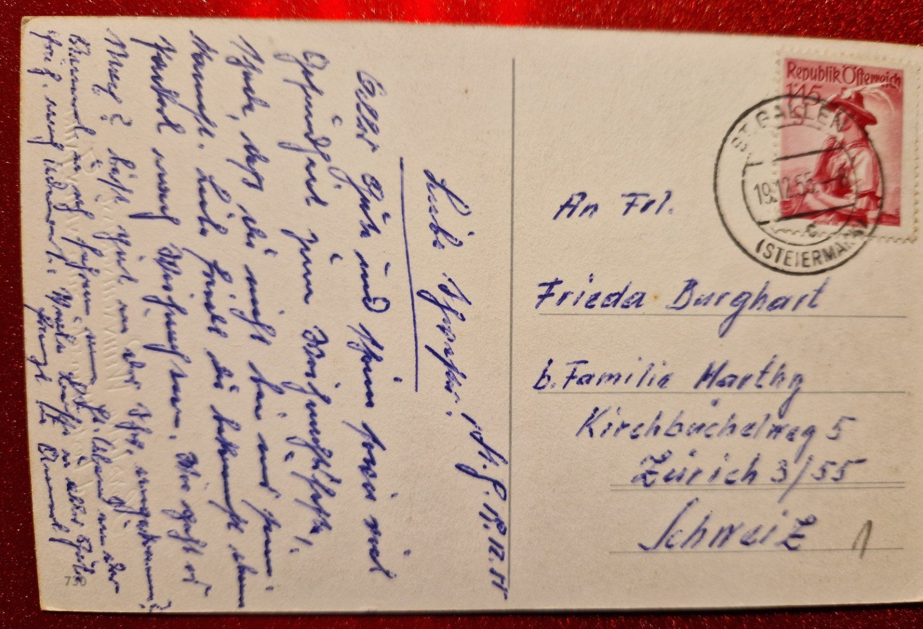 Cartoline postali: Weihnachtskarte 1955 Kerzen Blumen Vintage – Usato da Melchnau venduto da Fishel 1