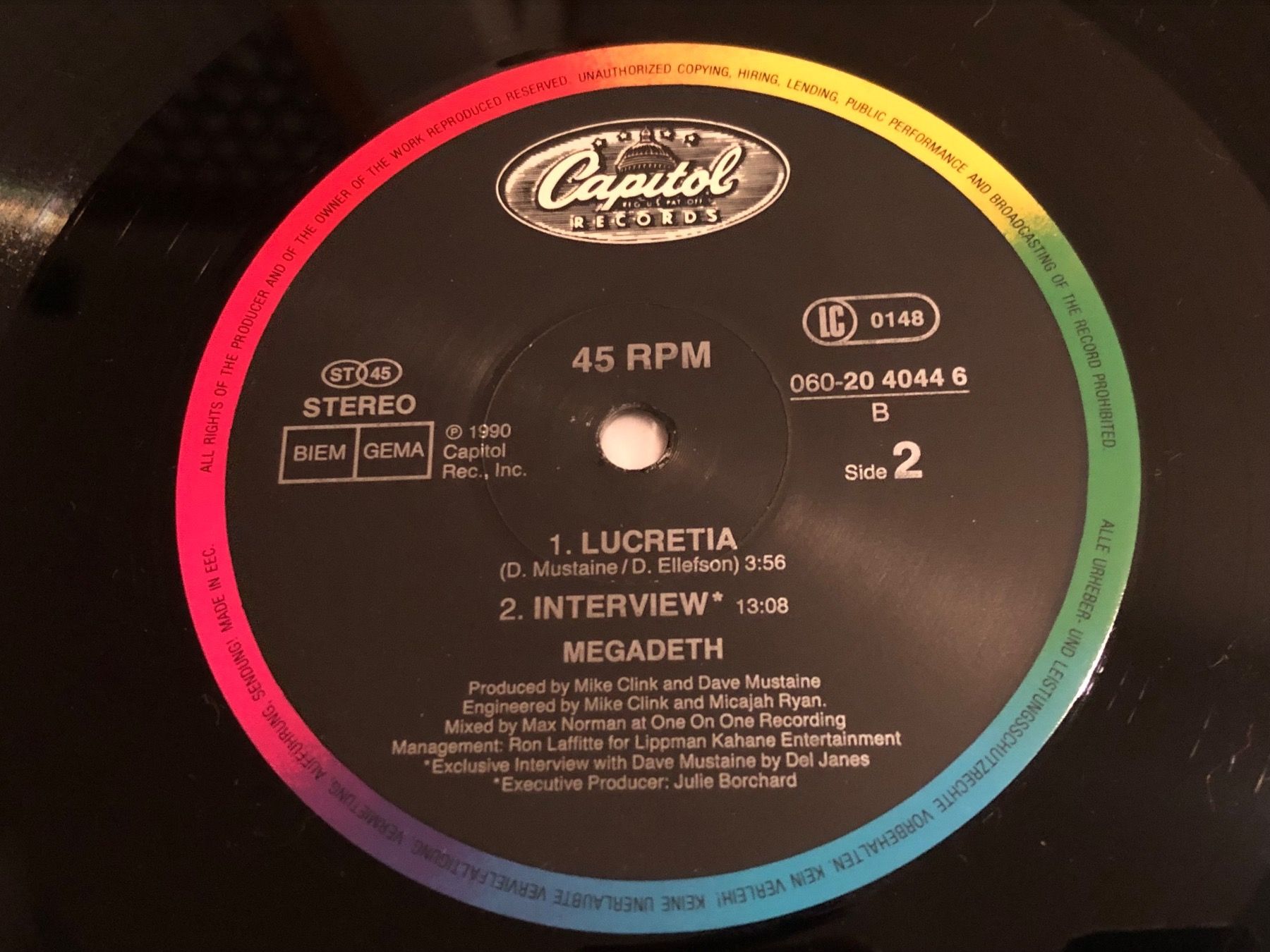Schallplatten: Megadeth. Maxi 45 Rpm. 1990. Holy Wars – Gebraucht aus Faulensee von Mizuno06 3