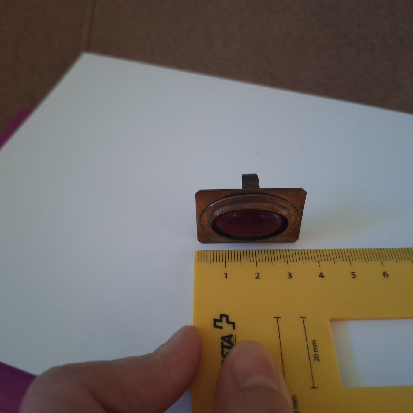Anelli: Vintage Ring, Grösse verstellbar, dunkelroter Stein – Usato da Winterthur venduto da ric_rl7n 7