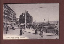 GENEVE - Bateau au Quai du Mont-Blanc - 1922 // pli //