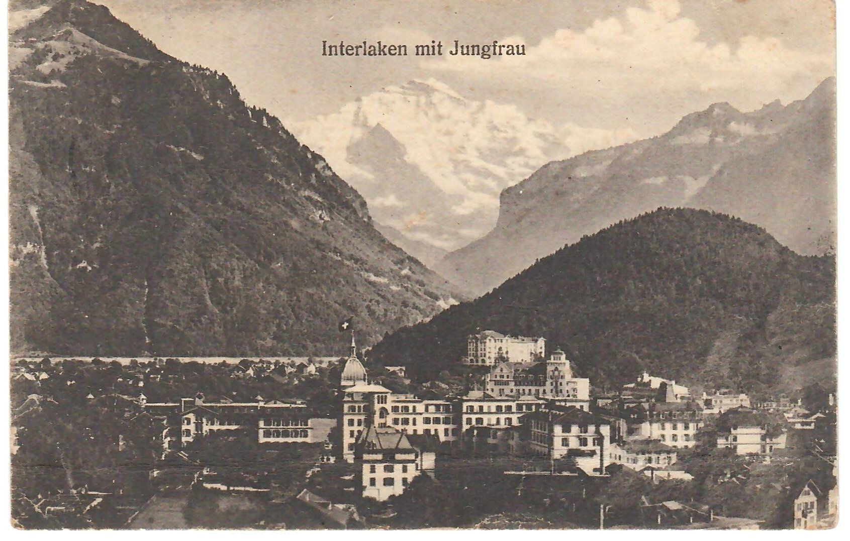Cartoline postali: Interlaken mit Jungfrau – Usato da Zweisimmen venduto da jakobsweg