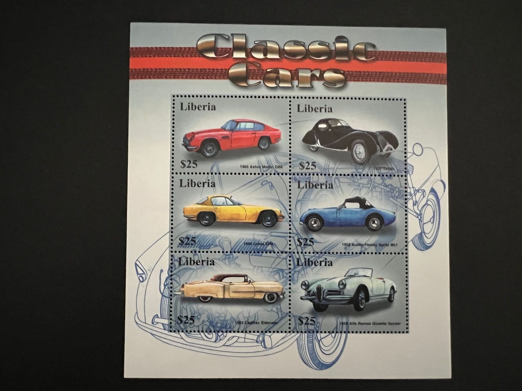 Tutti i francobolli: Liberia Auto Oltimer Block  **  Luxus   (B771) – Usato da Hinwil venduto da Sidi4
