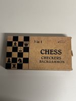 Xinliye 3-in-1-Spielset Holz 34x34 Schach, Dame + Backgammon