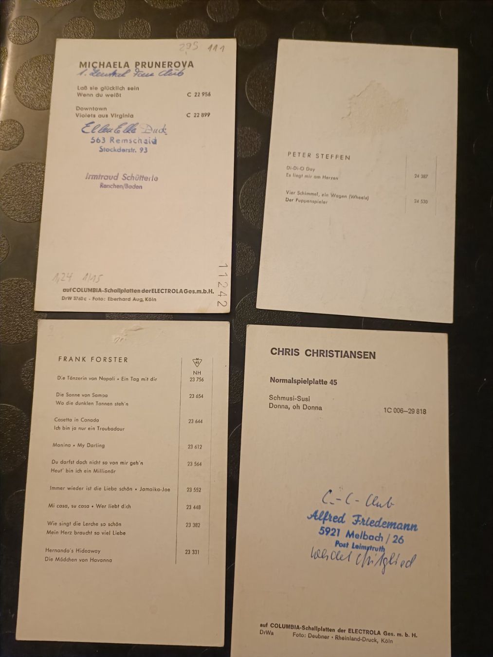 Autografi: Musik - 4x handsignierte alte Karten  - Set – Usato da Menziken venduto da Artographs 1