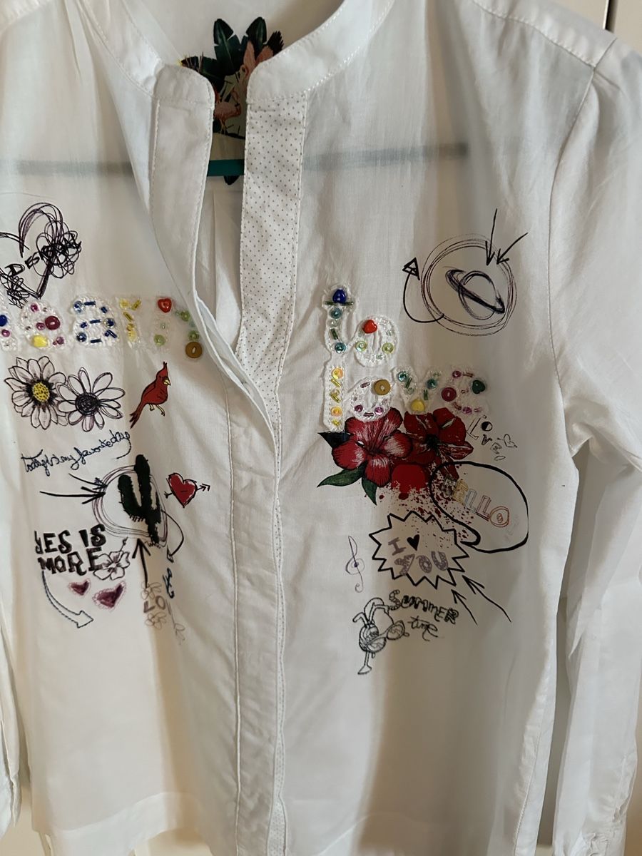 Desigual Camicette: Weisse Desigual Bluse – Usato da Ottikon venduto da lo99 1