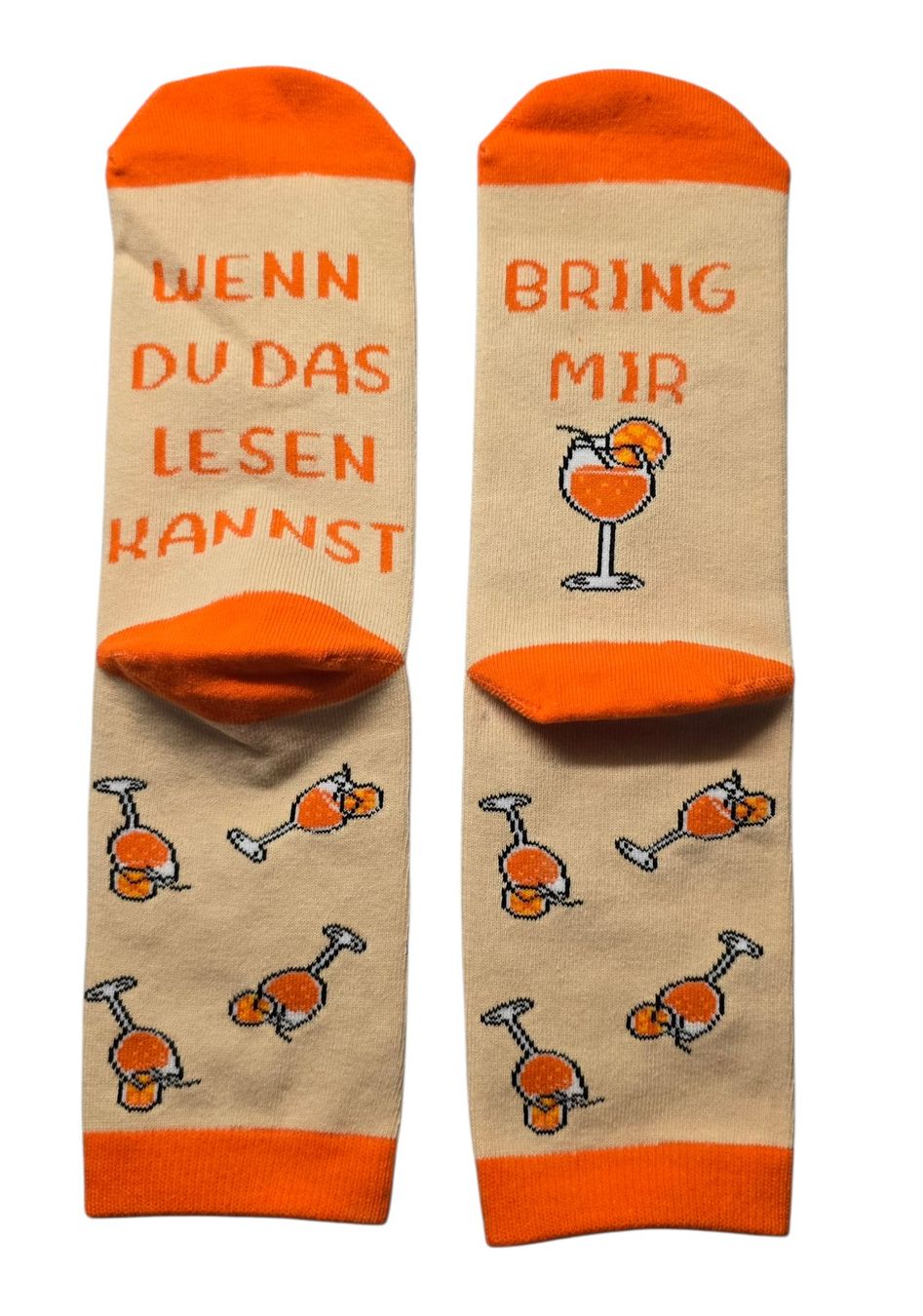 Calze: Socken Aperol Spritz / Drink/ Apero – Nuovo e nell'imballaggio originale da Zürich venduto da amysmith