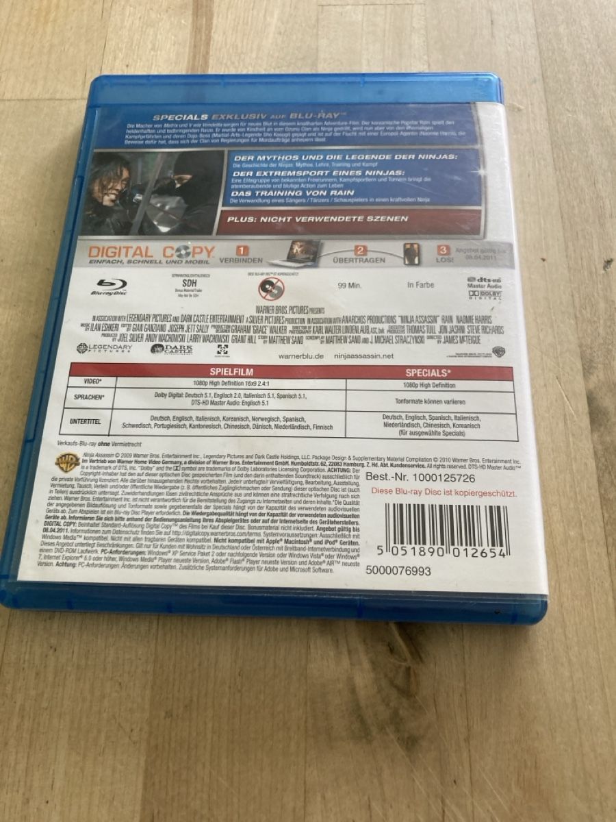 Alle DVDs: Blu-ray Disc Ninja Assasin – Neu (gemäss Beschreibung) aus Zürich von msxmsx 1