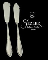 2 Couteaux beurre + fromage Jezler 800Silb Rubans Feuille