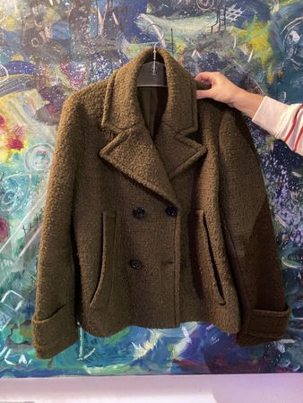 Stylische Wolljacke, Bouclé-Stil, Grösse M - Top Zustand!