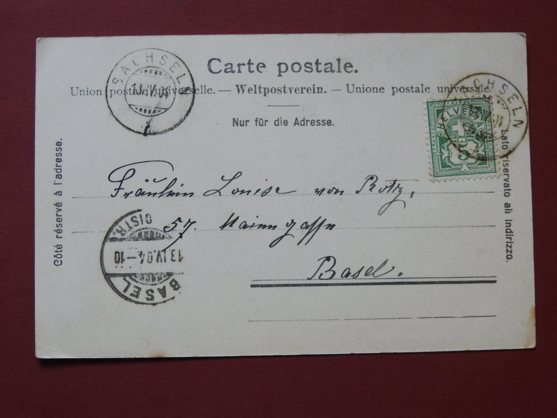 Cartoline postali: Sachseln mit Sarnersee u. Pilatus – Usato da Rain venduto da 999-800-K 1