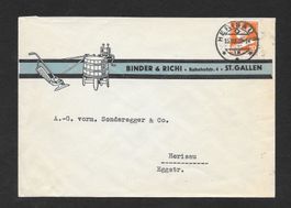 St. Gallen illustrierter Brief Binder & Richi 15.8.1932