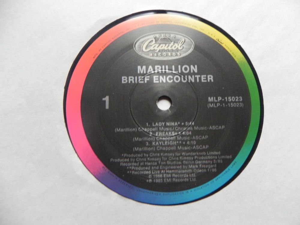 LP brit. prog. Rock Band Marillion 1986 Brief Encounter Kaufen auf