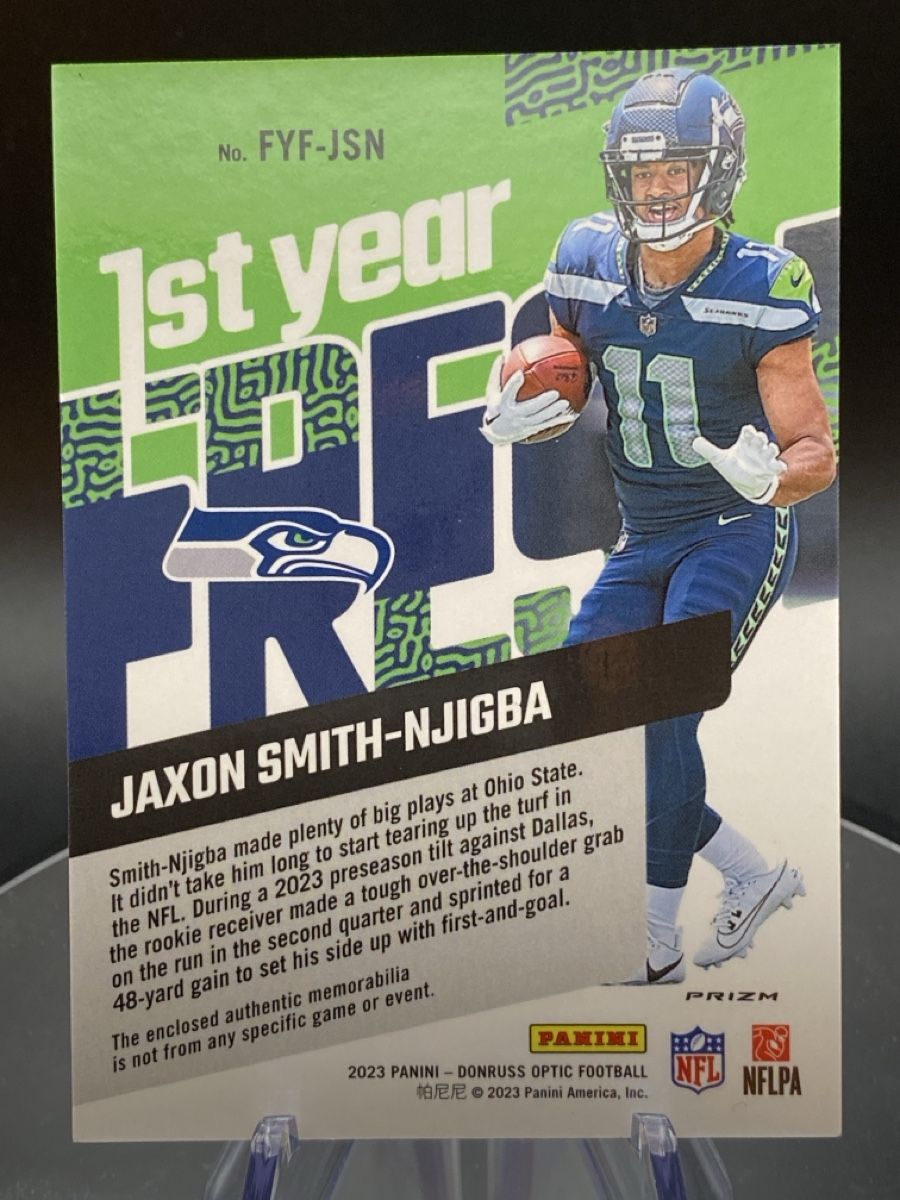 NFL Cartes à collectionner: Panini Optic 1st Year Patch Hyper Blue Jaxon Smith-Njigba – Neuf (Voir description) à Deitingen par _mark_ 3