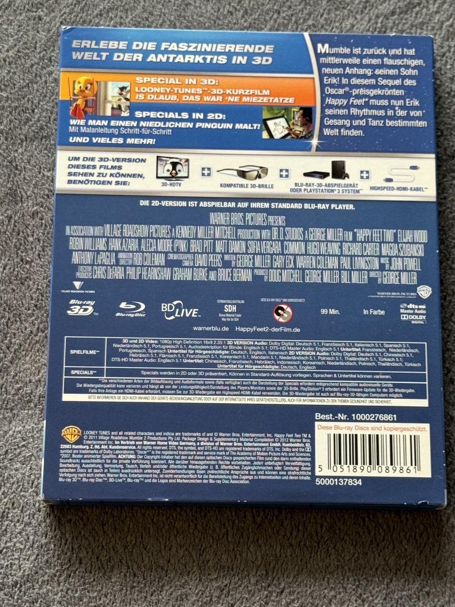Tutti i DVDs: 3D Blu-ray Happy Feet 2 – Usato da Regensdorf venduto da scheissspiel 1
