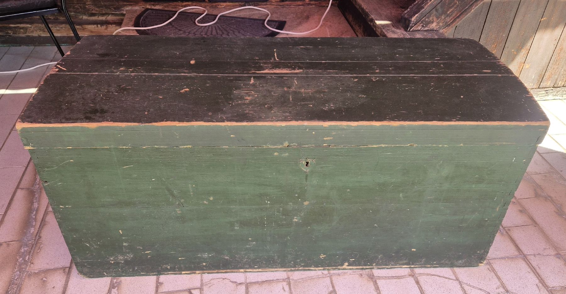 Cassapanche: Coffre malle en bois peint vert – Usato da Farvagny-le-Grand venduto da CollectibleWatches 3