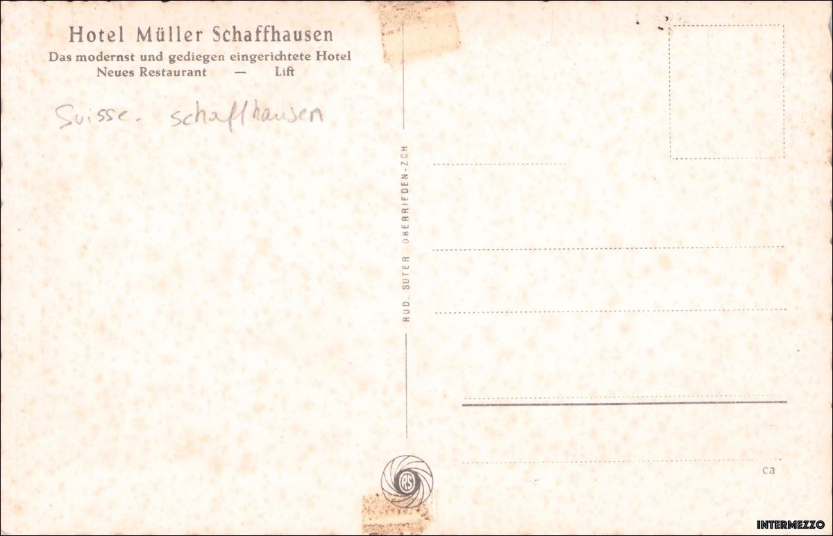 Cartoline postali: Schaffhausen // Hotel Müller ca. 1950 – Usato da Basel venduto da intermezzo12 1