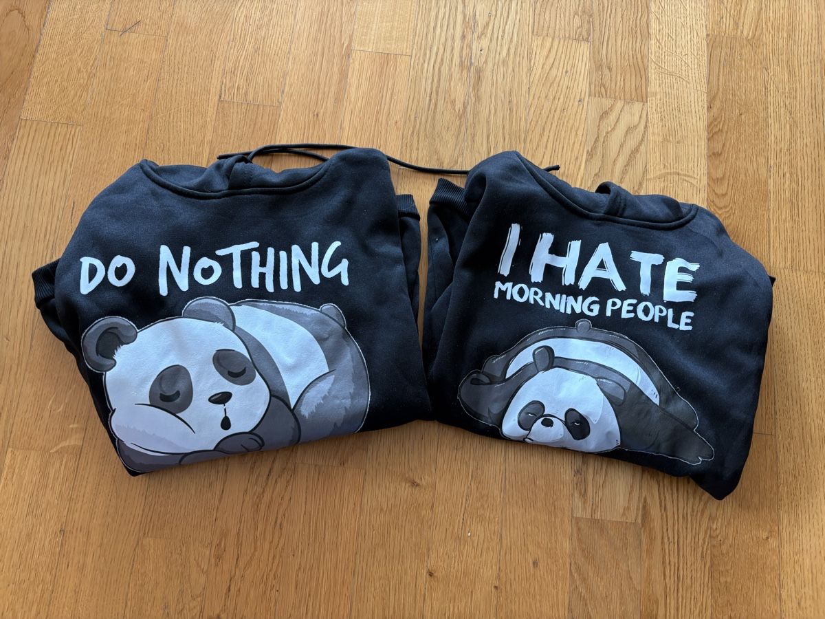 Pullover & Sweatshirts: 2 schwarze Hoodie Pullover Panda Print Gr. 150 – Gebraucht aus Beromünster von msklef 3