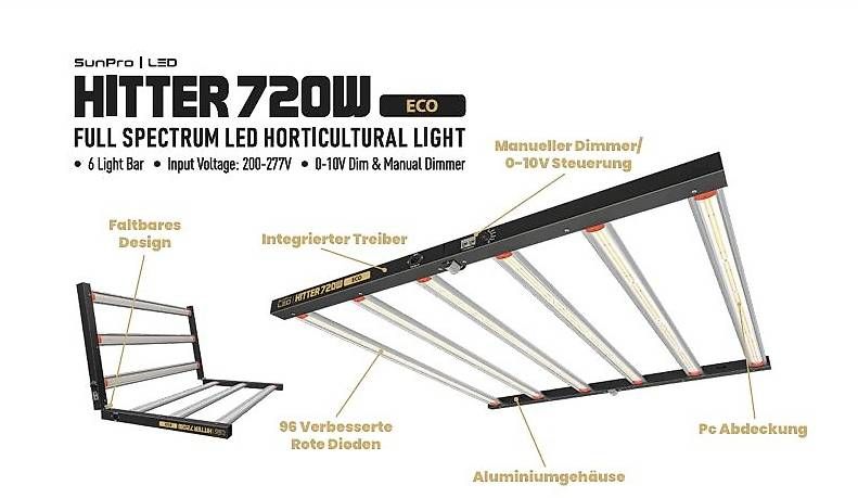 Lampes: SunPro Hitter 720W ECO LED – Neuf avec emballage d'origine à Bülach par allsales8180