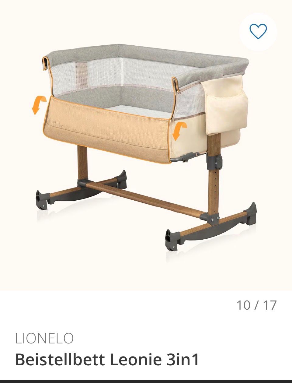 Lionelo Letti: Lionelo - Beistellbett Leonie 3in1 – Usato da Eiken venduto da naked 4