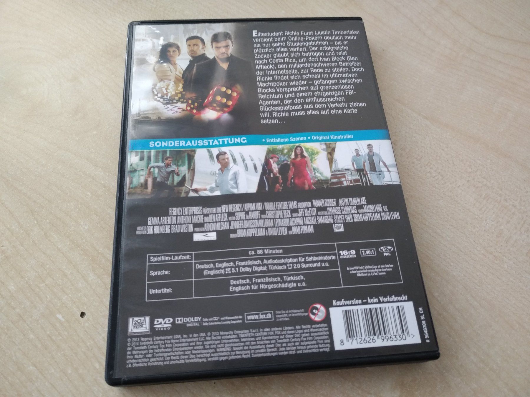 Alle DVDs: Runner Runner – Gebraucht aus Olten von prusik02 2