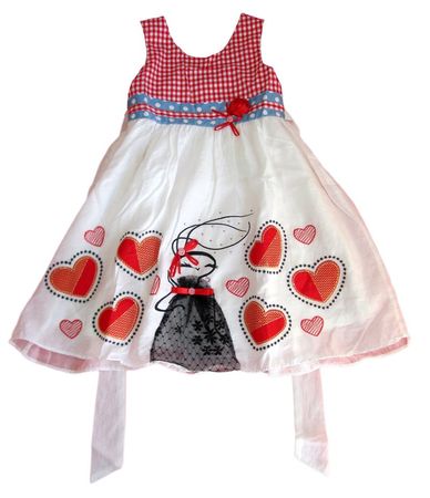 Webkaro Sommerkld mit Herzen Gr. 9 (110-120 cm) Summer dress