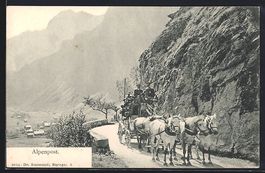 AK Alpenpost, Postkutsche unterwegs