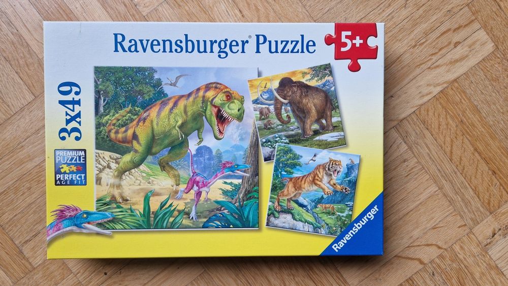 EverEarth Steckpuzzle Dinosaurier Aus Holz - 6 Teile Für Kinder Ab 2 Jahren (29,5x25,5 Cm)
