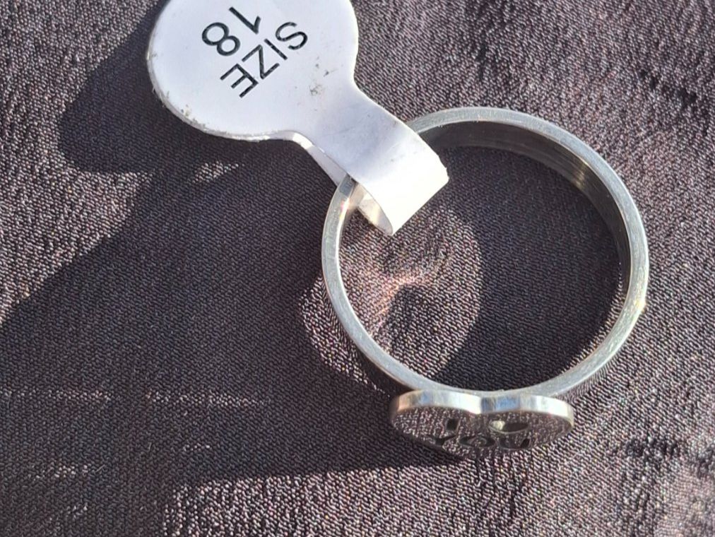 Anelli: Edelstahl Ring mit Herz "I ❤️ You" - Gr.18 – Nuovo e nell'imballaggio originale da Münchenbuchsee venduto da babilibern 3