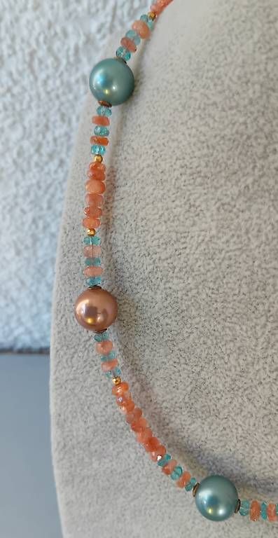 Catenine: Collier mit Perlen, Apatit und Feueropal – Usato da Stans venduto da wer_fd5f 1