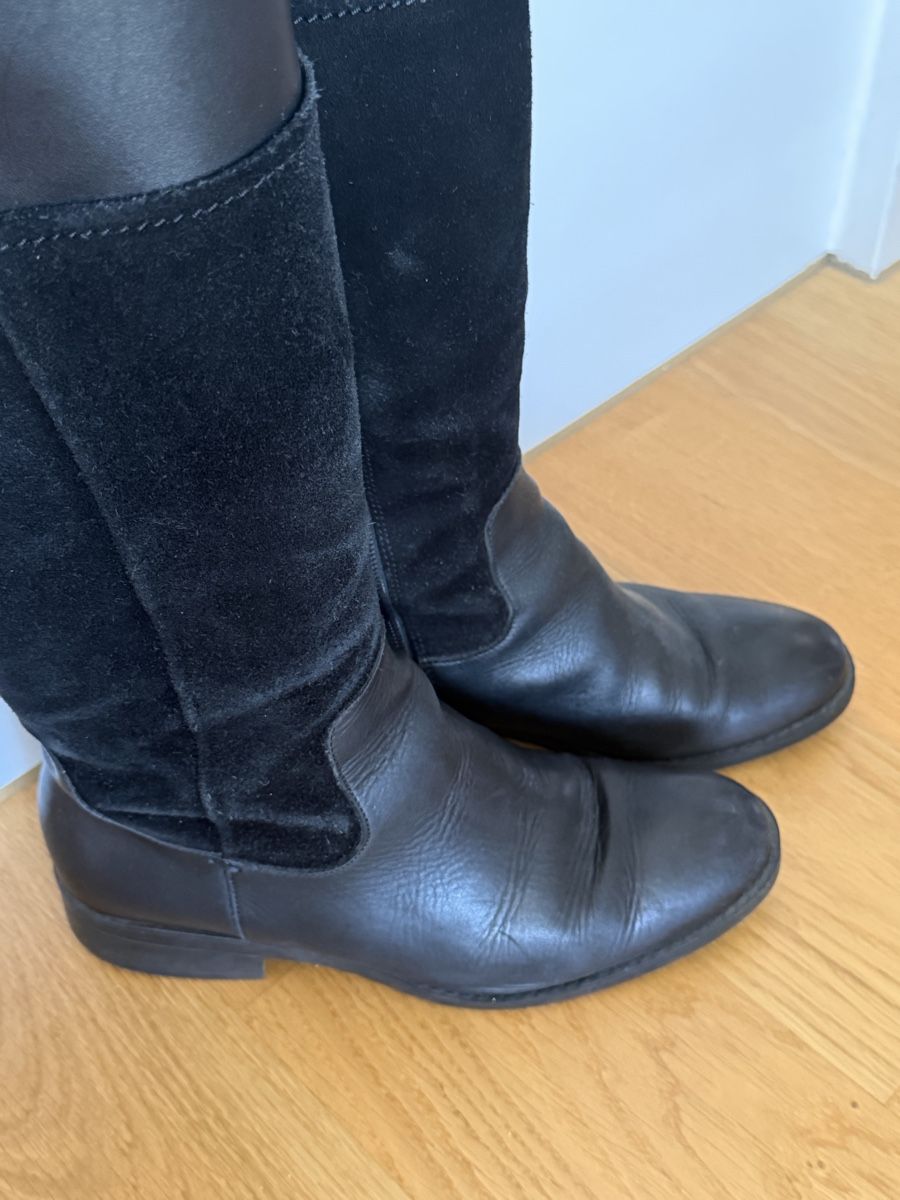 Scarpe da donna: Stiefel Damen Schwarz Leder Grösse 37 – Usato da Eglisau venduto da S.S.K. 2