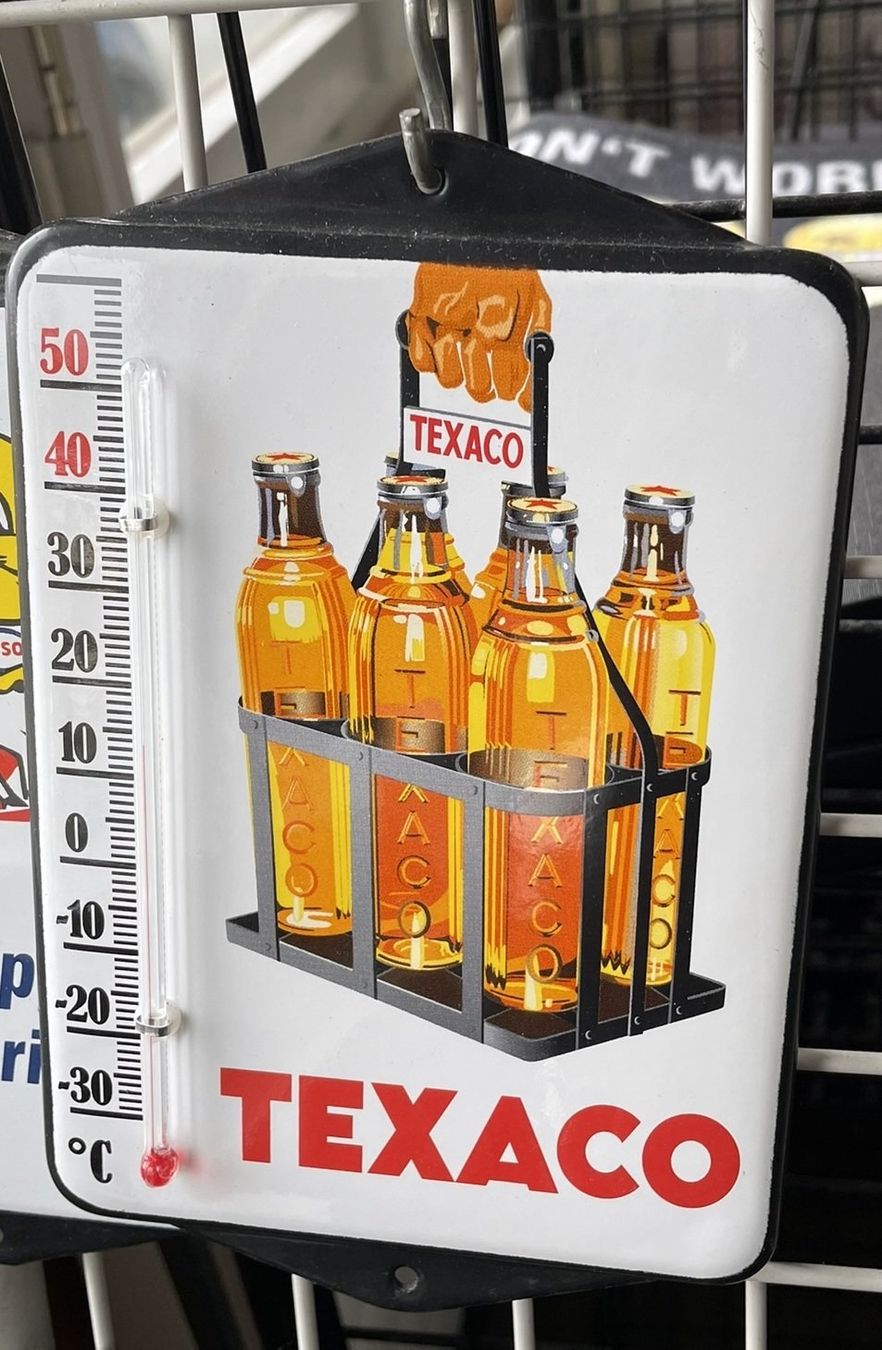 Texaco Schilder: TEXACO THERMOMETER EMAILLE – Neu (gemäss Beschreibung) aus Adligenswil von Decor-Tech